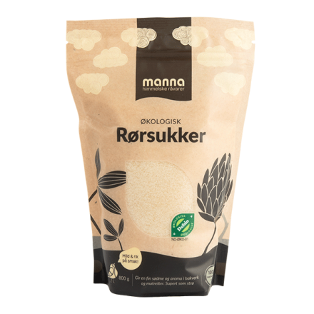 Rørsukker, gyldent, 800 g, økologisk, Manna