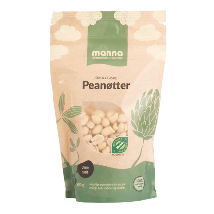 Peanøtter, 200 g, økologisk, Manna
