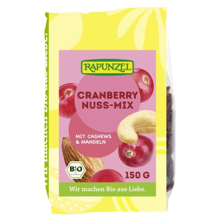 Cranberry-nøtte mix, 150 g, økologisk, Rapunzel