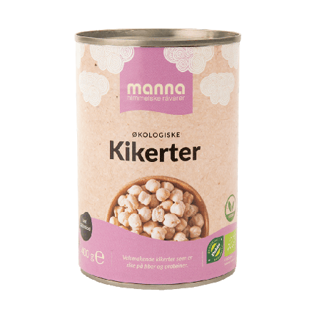 Kikerter i lake, 400 g, økologisk, Manna