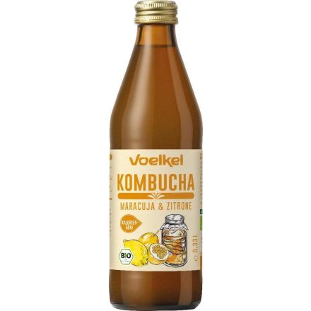 Kombucha pasjonsfrukt, 0,33 l, økologisk, Voelkel