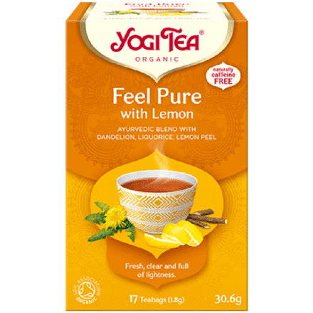 Feel Pure Lemon te, 17 poser, økologisk, Yogi Tea