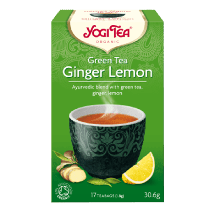 Green Ginger Lemon te, 17 poser, økologisk,YogiTea