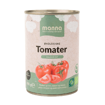 Tomater, hakket, hermetisk, 400g, økologisk, Manna