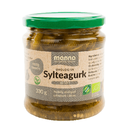 Sylteagurk skivet, 330 g, økologisk, Manna