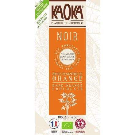 Mørk sjokolade m/appelsin, 58%, 100 g, økologisk, Kaoka