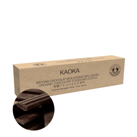 Mørk sjokolade "sticks", 48%, 1,6 kg, økologisk, Kaoka
