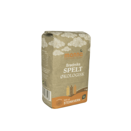 Brødmiks, spelt, 1 kg, økologisk, Manna