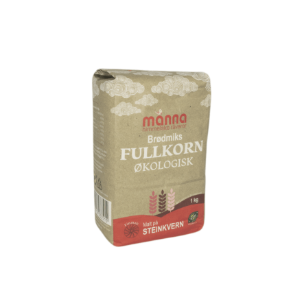 Brødmiks, fullkorn, 1 kg, økologisk, Manna