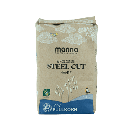 Havre steel cut, 1,2 kg, økologisk, Manna