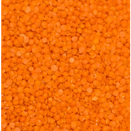 Linser røde, halve, 25 kg, økologisk