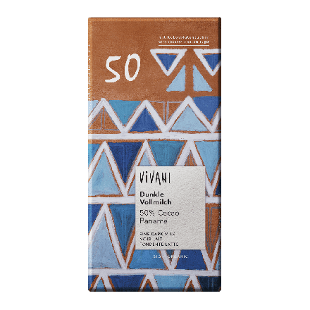 Mørk melkesjokolade 50%, 80 g, økologisk, Vivani