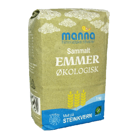 Emmer, sammalt, 1 kg, økologisk, Manna