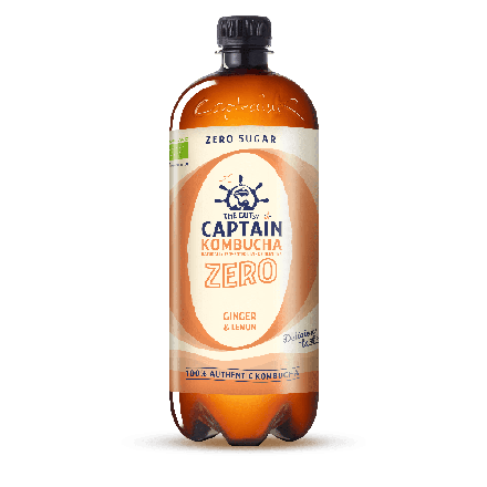 Ginger Lemon Zero, 1l, økologisk, Captain Kombucha