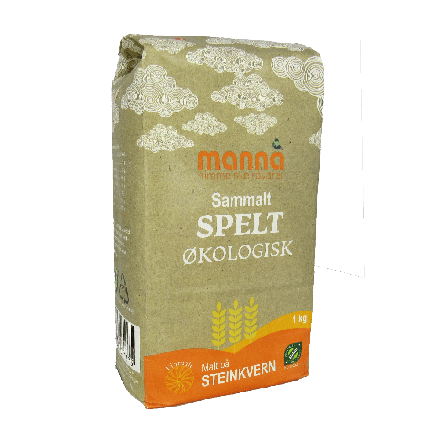 Speltmel, sammalt, 1 kg, økologisk, Manna