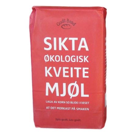 Hvetemel, siktet, 1 kg, &oslash;kologisk,&nbsp;Godt Br&oslash;d