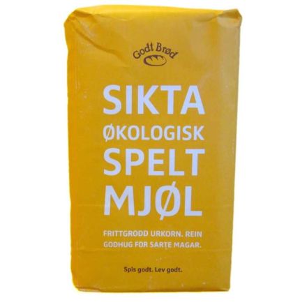 Speltmel, siktet, 1 kg, &oslash;kologisk,&nbsp;Godt Br&oslash;d